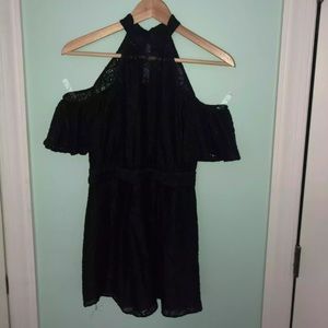 BCBG Black Lace Romper NWT